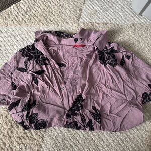 Guess Mauve and Black Floral Shirt